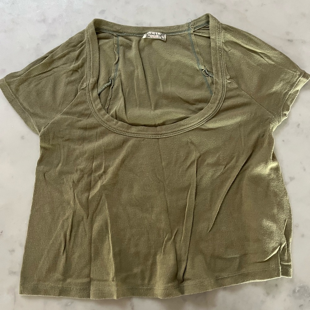 Free People Olive Green Women's Top